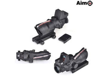 Cannocchiale a ingrandimento fisso Aim-O ACOG 4x32C con RMR — Nero-Aim-O-