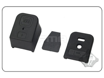 FMA Glock Magazine Flat and Enlarged Bottom Cover Set - Black-FMA-
