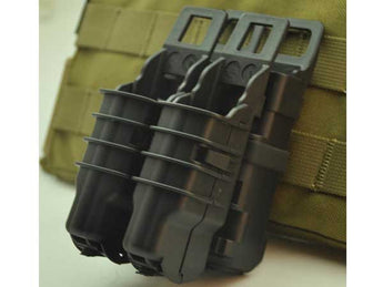FMA MOLLE FastMag Pouches Set for M4 / 5.56 Magazine and 2 Pistol Magazines - Black-FMA-