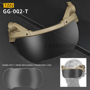 Tactical helmet outer suspension flip goggles - TAN-Wosport-