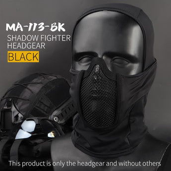 Shadow Balaclava with Steel Half Fighter Face Mask ( BK )-Wosport-