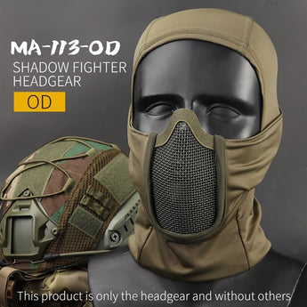 Shadow Balaclava with Steel Half Fighter Face Mask ( OD )-Wosport-