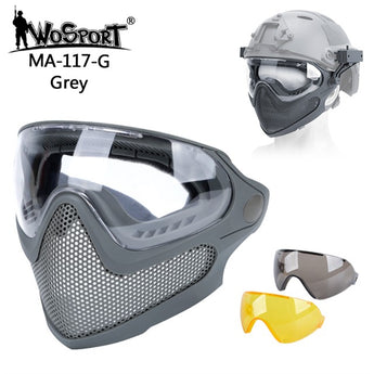 Pilot Mask (Steel mesh version) - Grey-Wosport-
