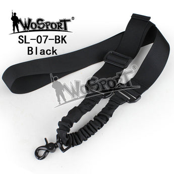 Tactical 1-point bungee sling, black - 1 carbine-Wosport-