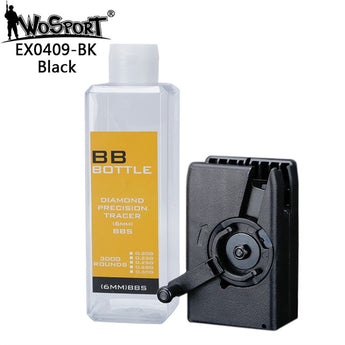 WST Lever Bottle Speedloader, 500 plus 2500 BBs - Black-Wosport-