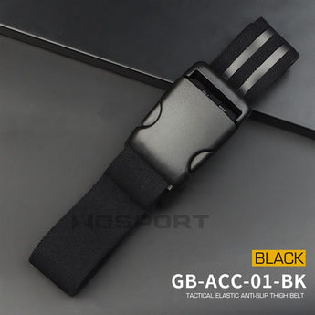 Tactical Elastic Anti-slip Thigh Belt - BLACK-Wosport-