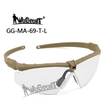 Shooting Safety Goggles MA-69, TAN, Clear-Wosport-