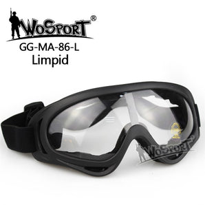 Occhiali balistici Wosport MA-86 — Nero/Lente Trasparente-Wosport-