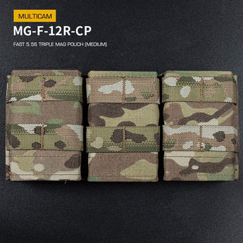 Tasca portacaricatori Wosport FAST Triple 5.56 Media — Multicam-Wosport-