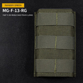 FAST Type Single 5.56 Magazine Pouch (Long) - Ranger Green-Wosport-