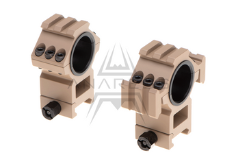 Tri-Side Rail 25.4mm / 30mm Mount Rings - Desert-Aim-O-