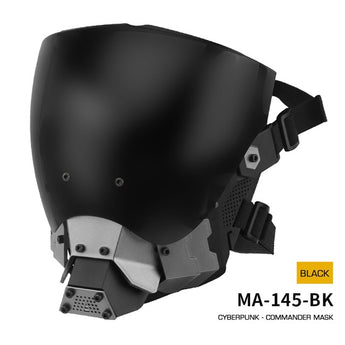 WST Cyberpunk Mask with Anti-Fog Visor - Black-Wosport-
