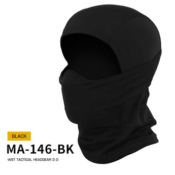 Balaclava with rubber protective mask WST 2.0 - Black-Wosport-