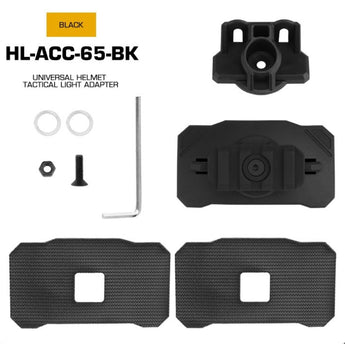 WST Universal Helmet Tactical Light Adapter, Velcro Mount - Black-Wosport-