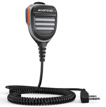 External Speaker with Mic for Baofeng Radios, Kenwood 2-pin - Gray-BAOFENG-