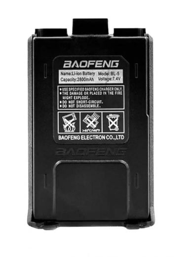 Batteria BAOFENG per UV-5R Li-Ion 2800 mAh con ricarica USB-C-BAOFENG-