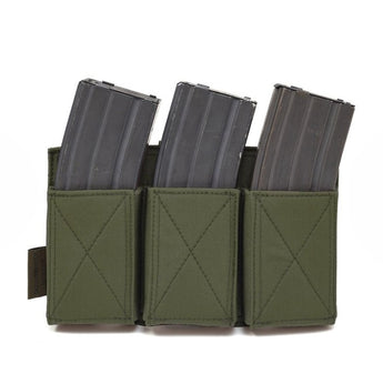 WAS Triple Elastic M4 / AR15 Rifle Magazine MOLLE Pouch – Green-Warrior Assault Systems-