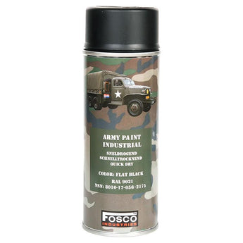ARMY camouflage paint spray 400 ml RAL 9021 FLAT BLACK-FOSCO-