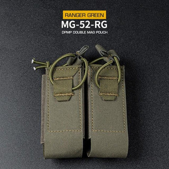 DPMP Molle Double 9mm Magazine Pouch - Ranger Green-Wosport-