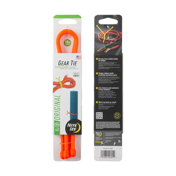 GEAR TIE REUSABLE RUBBER TWIST TIE(TM) (2pcs), Orange - length 18"-NITE IZE-