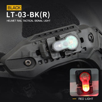 Helmet rail tactical signal light - Black (red light)-Wosport-
