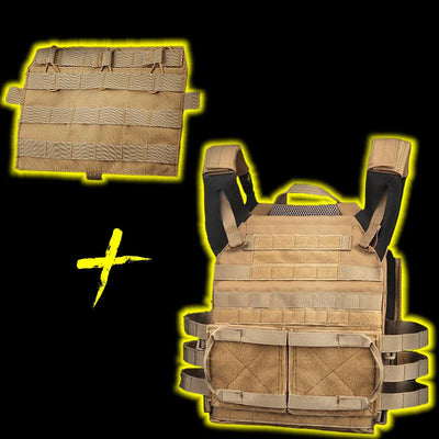 JPC Tactical Vest 2.0 plus front accessory package standard triple package - TAN-Wosport-