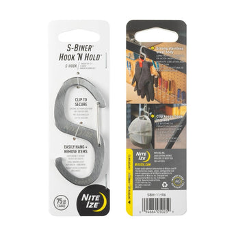 S-Biner Hook 'N Hold(TM) Carabiner, Large - Silver-NITE IZE-