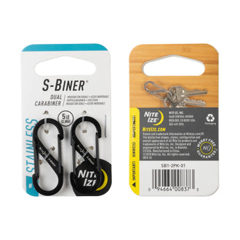S-BINER STAINLESS STEEL DUAL CARABINER (2pcs), black - size 1-NITE IZE-
