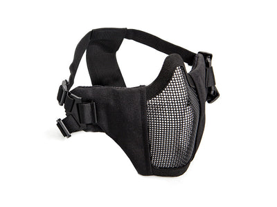 Metal mesh mask with cheek pads, Black-STRIKE SYSTEMS-