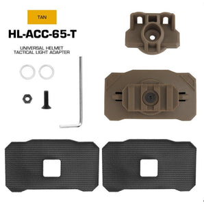 WST Universal Helmet Tactical Light Adapter, Velcro Mount - Tan-Wosport-