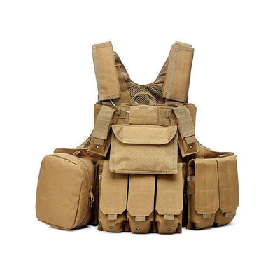 CIRAS MAR Tactical Vest 600D, TAN-Wosport-