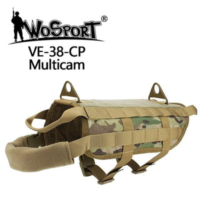 Vest tattico Wosport per cani — superficie MOLLE e maniglie di gestione-Wosport-M-